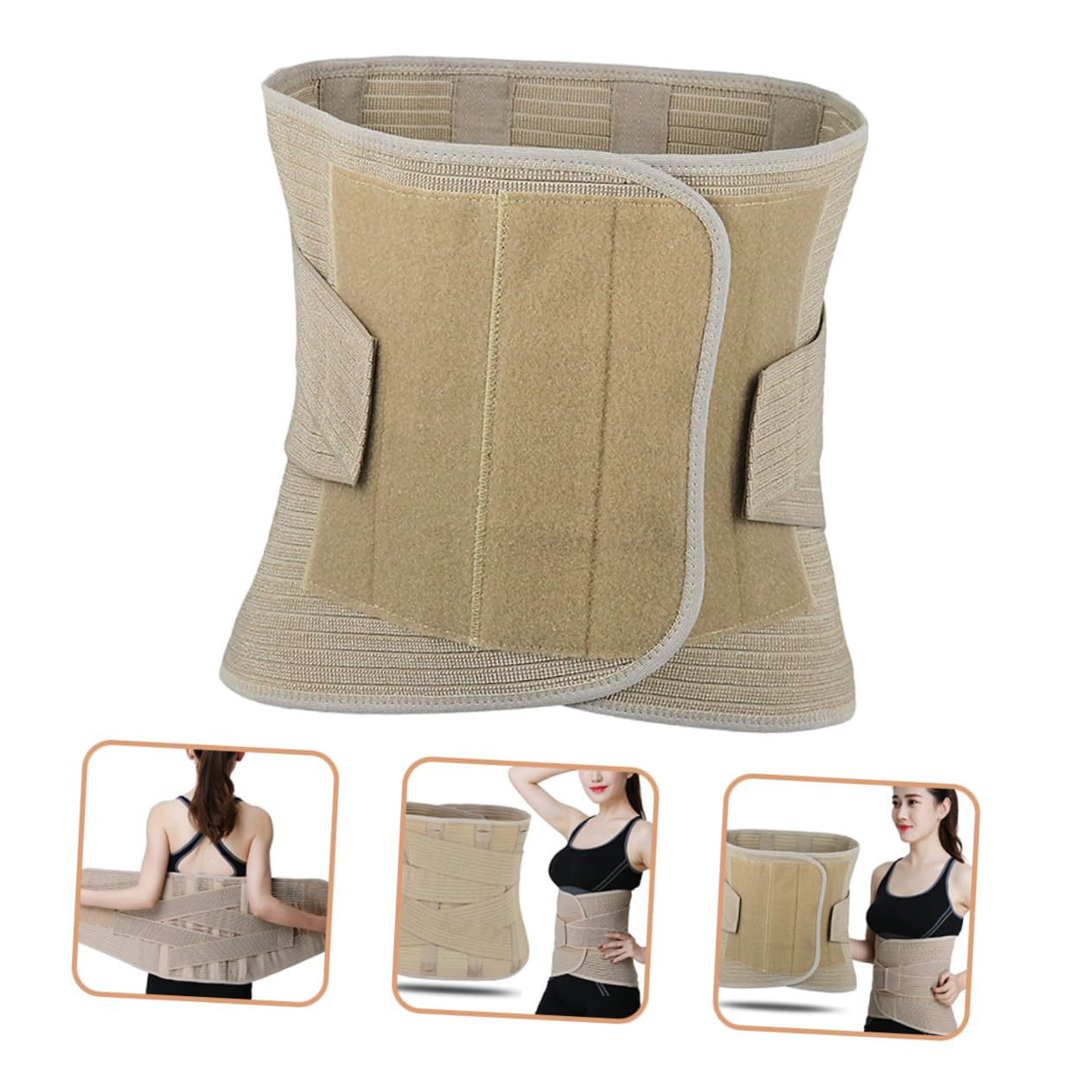 Beavorty Breathable Waist Support Belt Wear Resistant Back Brace for Exercise Multi Function Back Support for Gym Workouts Comfortable and Quick Drying for Active Khaki