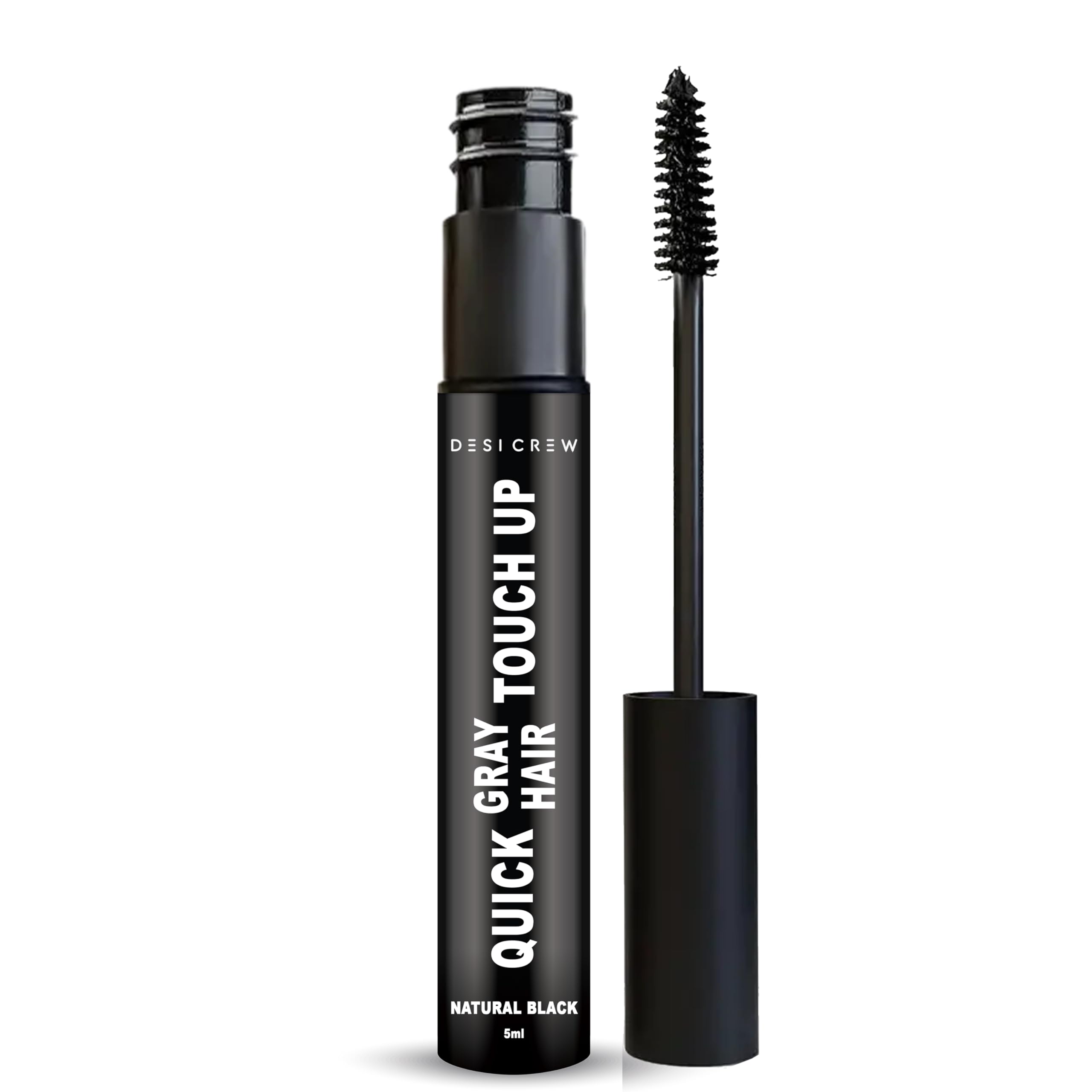 Desi Crew Quick Gray Hair Touch-Up | Instant Root & Hairline Color Fix | Smudge-Proof & Hassle-Free Application | Natural Black | 5ml | For Men & Women-image-32