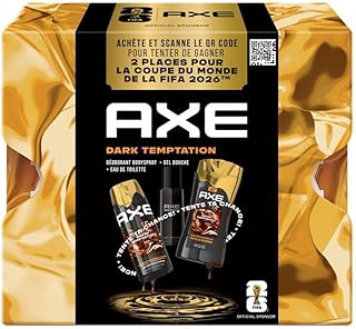 Axe Coffret Homme - Dark Temptation - 1x Déodorant 200ml & 1x Eau de Toilette 100ml & 1x Gel Douche 250ml