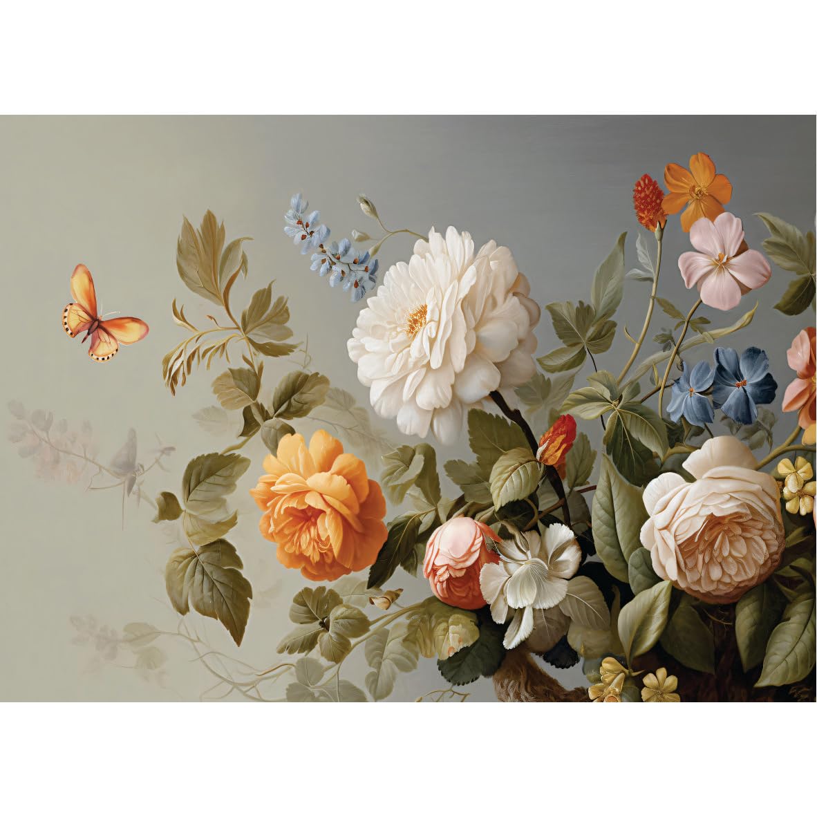 Pastel Bouquet Rice Paper, 11.5 x 16 inch (1pc) - Mulberry Paper for Decoupage Furniture Print Crafts