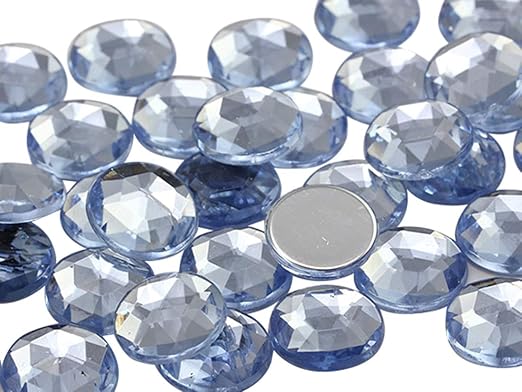 Allstarco 11mm Flat Back Round Acrylic Rhinestones Plastic Gems for Jewelry Making Costume Jewels Cosplay Embelishments - 75 Pieces (Blue Sapphire Lt A32)