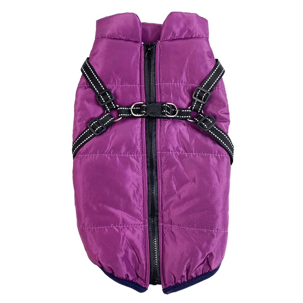 FANSU Winter Dog Coats, Waterproof Dog Coats Waterproof Windproof, Warm Dogs Jacket Vest for Medium Large Dogs 5-66lb (S,Purple)