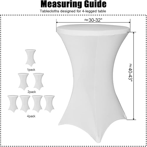 Miniatura 3 de SUNTQ Paquete de 2 manteles de elastano, manteles ajustados de cóctel, manteles redondos elásticos para fiestas, bodas, cumpleaños, banquetes,