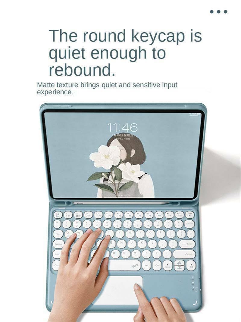 Generic etui kompatybilne z iPadem Pro 33.0 cm (M4) 2024 (kolor: zielony) Touchpad Keyboard Skórzane etui z klapką