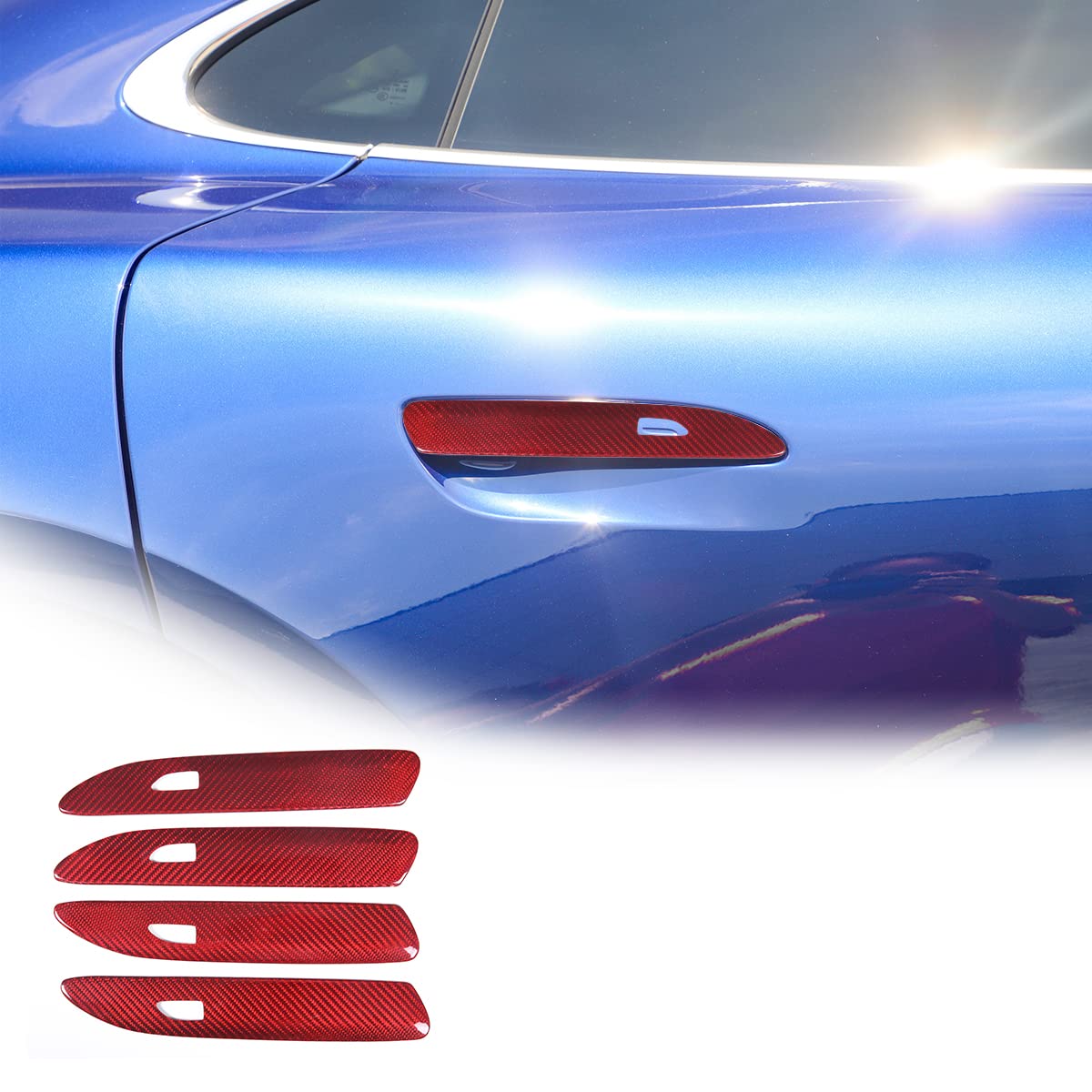 Housses de poignée de porte Porsche Taycan 2019-2022 en carbone