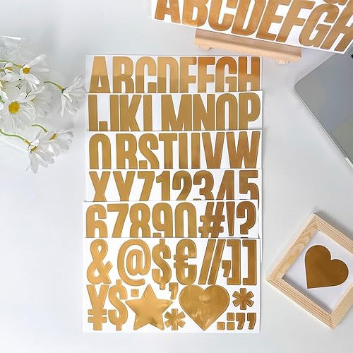 Miniatura 3 de Zayookey 18 hojas de calcomanías de letras del alfabeto dorado con purpurina de 2.5 pulgadas, autoadhesivas, de vinilo, letras grandes, calcomanías