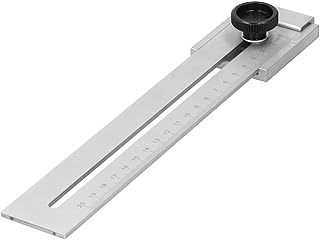 Hole Scribing Ruler, Stainless Steel T Type Hole Ruler, Scribing Gauge Marking Measuring Tool, Suitable for Woodworking Tenon Positioning and Marking, 0-200mm
