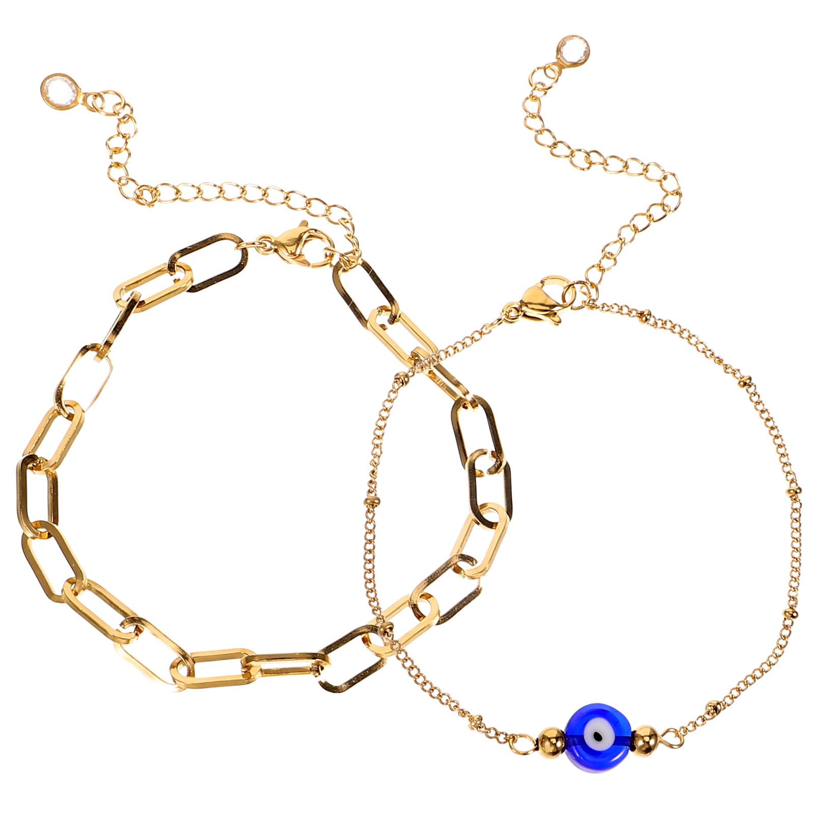 MAGICLULU Bracelet Femme Œil Unique en Acier Inoxydable Doré, Léger et Résistant la Décoloration, Usage Quotidien ou Anniversaire