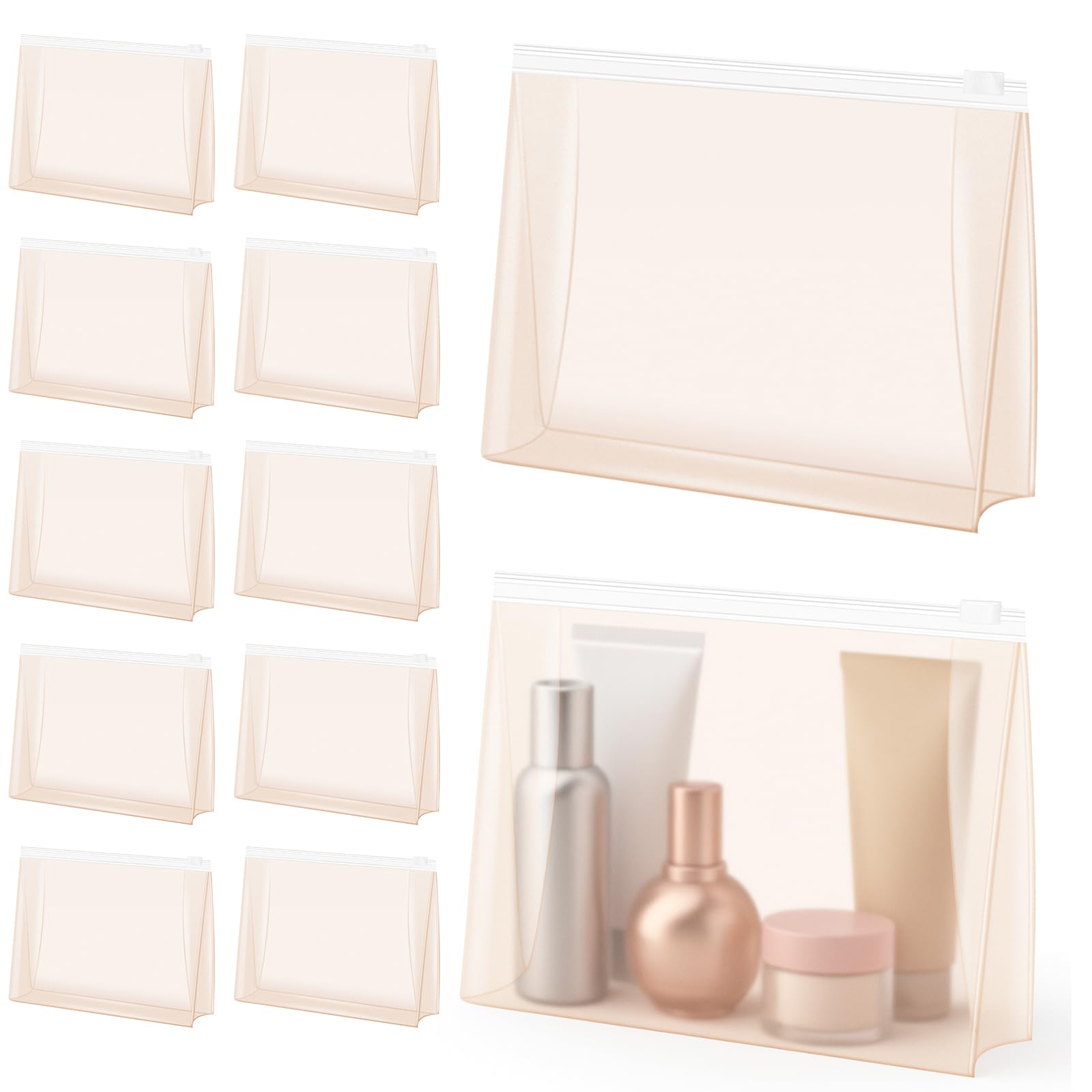 Circloophs Mini Clear Makeup Bag, 80 Pack Small Cosmetic Bags with Zipper TSA Approved Travel Bags Bulk for Toiletries Plastic EVA Water-resistant