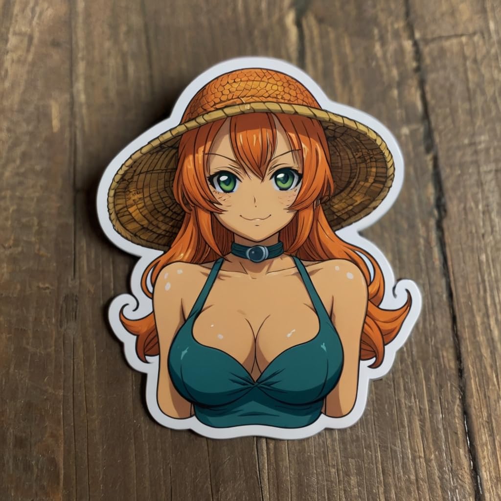 Quondam Sticker2inch ''Stickers Nami with Exposed Breasts Waterproof Graffiti Vinyl Decals for Laptop, Water Bottle, Scrapbook, Luggage, Guitar, Motorcycle, Car, Girls Stickers Pack.NO4