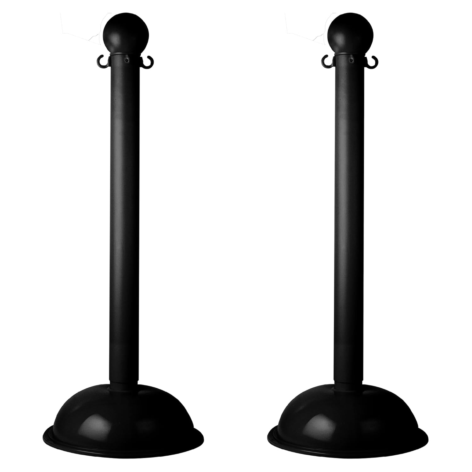 Mr. Chain Heavy-Duty Stanchion, Black, 41-Inch Height, 3-Inch Diameter Pole, Pack of 2 (99903-2)