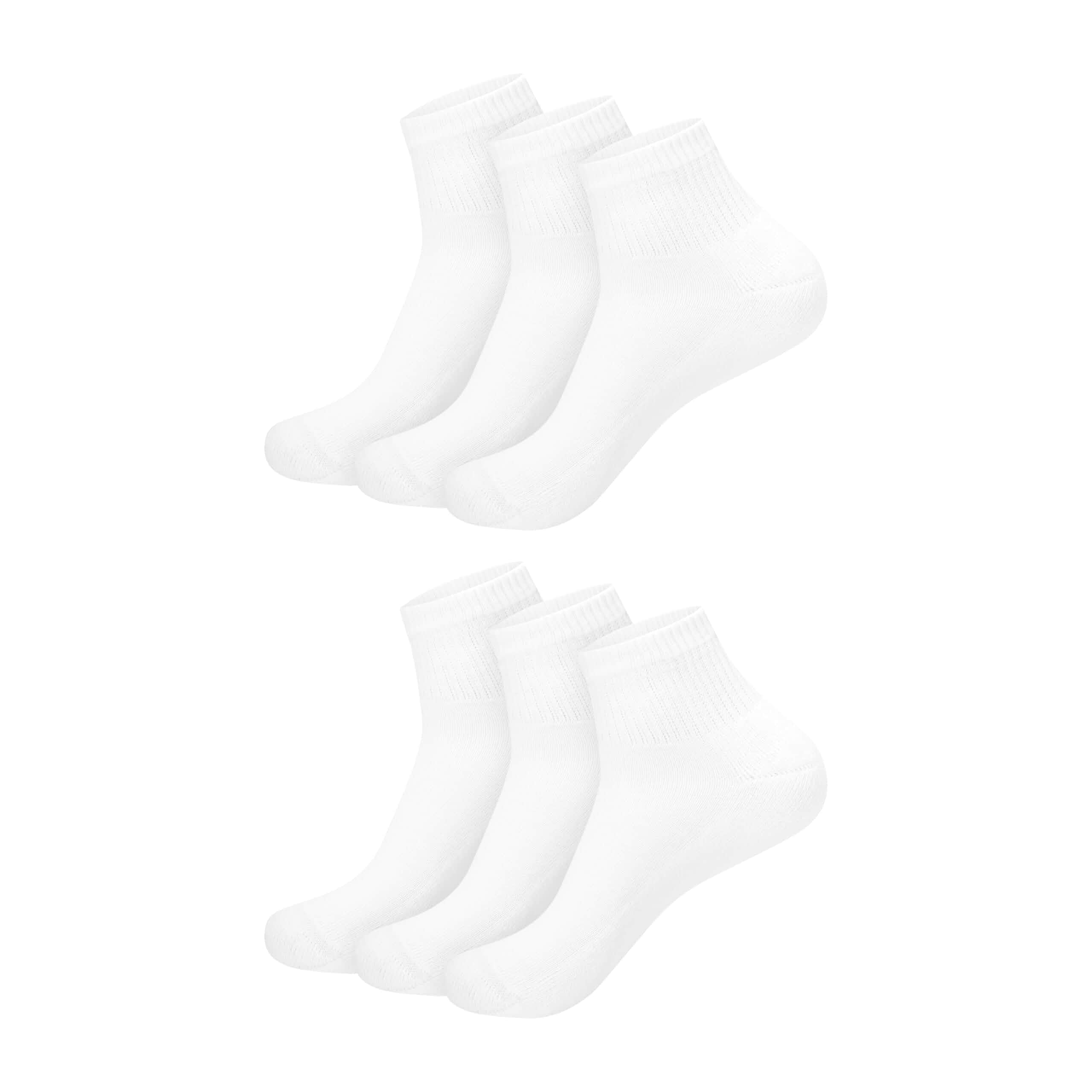 Hanes Ultimate womens 6-pack Ankle athletic socks, White, Shoe Size 5-9 US