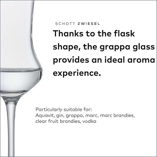 Miniatura 3 de SCHOTT ZWIESEL Classico Grappa Glass (juego de 6), vasos de chupito con tallo, vasos de cristal Tritan aptos para lavavajillas, fabricados en
