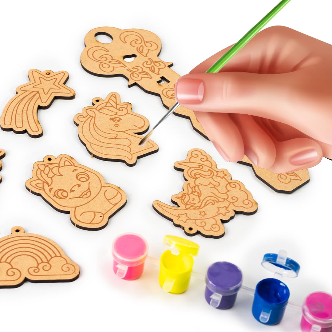 RATNAS Unicorn Keychain Making DIY Kit Along with Key Chain Holder - Wooden MDF Cut Out Art & Craft Make Yourself Activity Kit for Kids Ages 5+ Years (B0CQ8PC85Q) Amazon Price History, Amazon Price Tracker