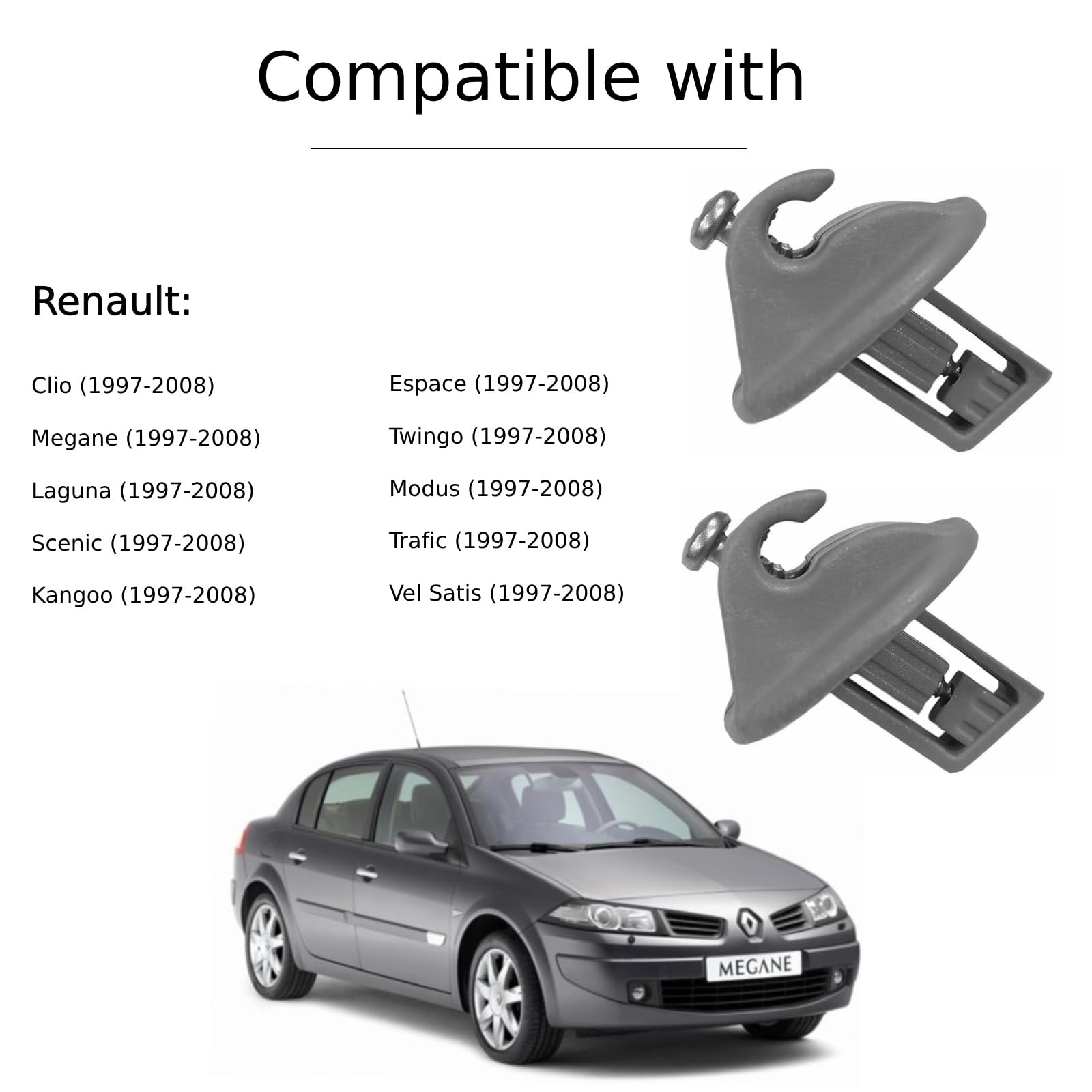 Clip Fissaggio Parasole Per Renault - Compatibile Con Clio, Megane, Scenic, Laguna, 2 Pezzi - Foto 11