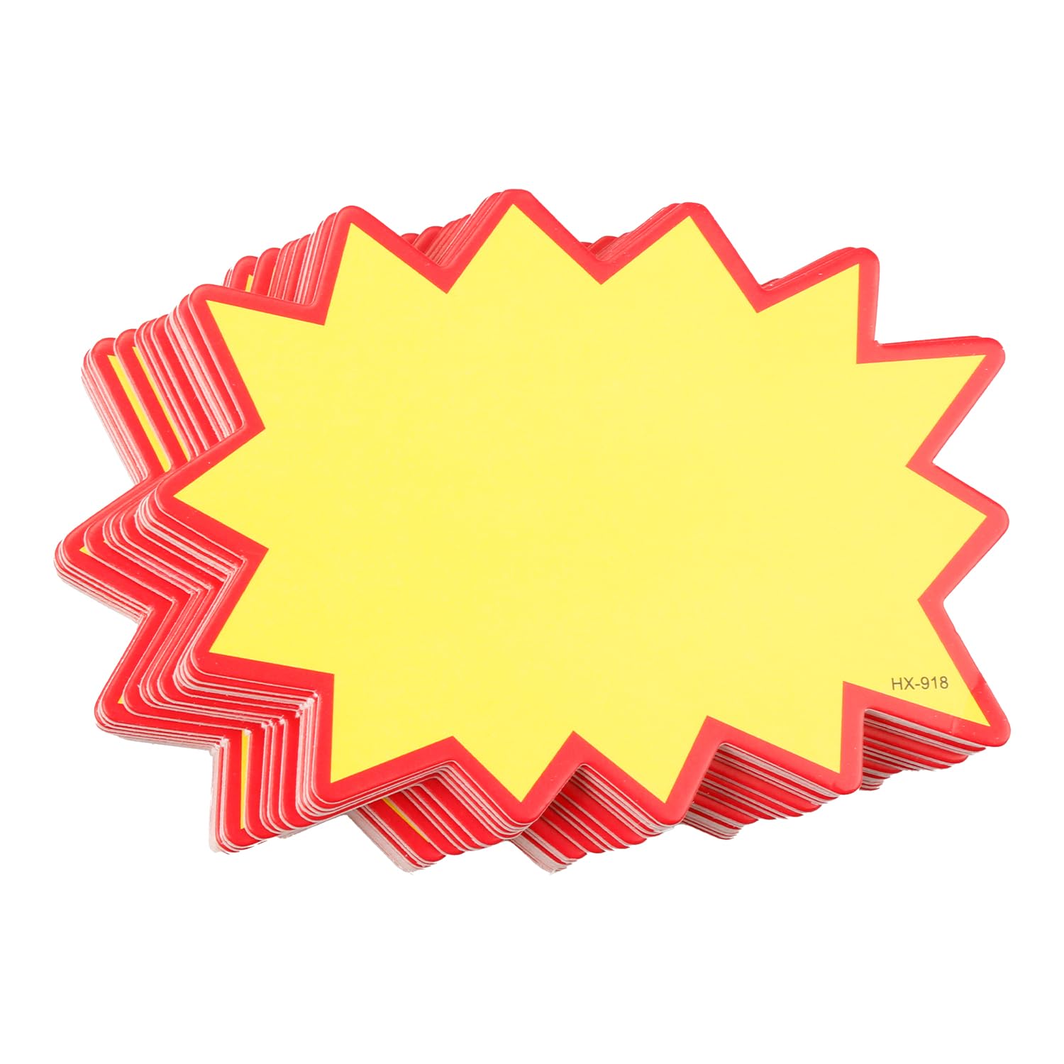 Rumyve 50 Stück Preisschilder, Stern-Gelb, Einzelhandelspreisetiketten, blanko, Starburst-Preiskarten, Schild für Einzelhandel, Geschäft, Supermarkt, Lebensmittelprodukt, Preisförderung