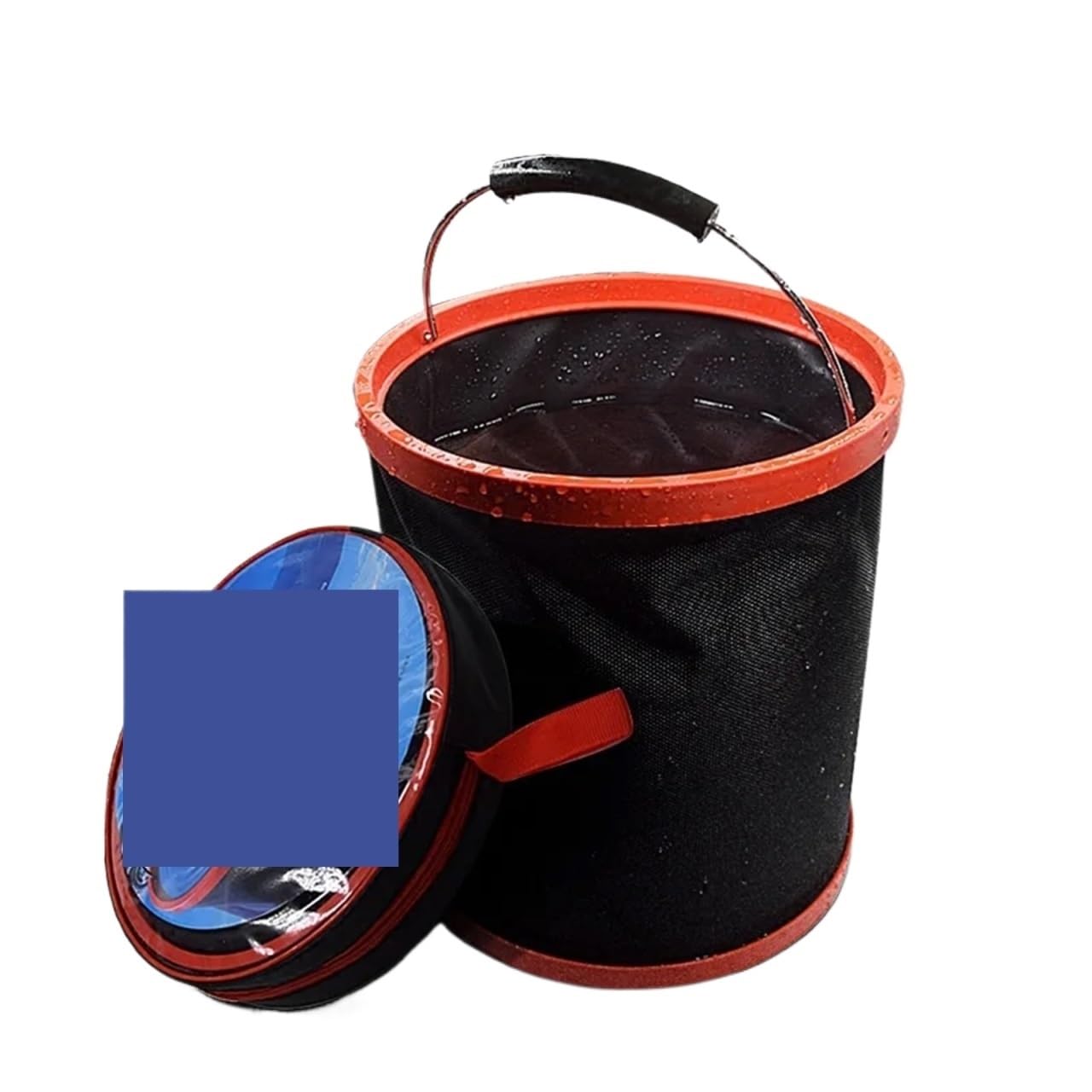 Cubo Plegable de 2 uds, Cubo multifunción for Lavado Coches, Grande, portátil, for Acampar al Aire Libre, Pesca, Accesorios Agua para Lavado Camping(Black)