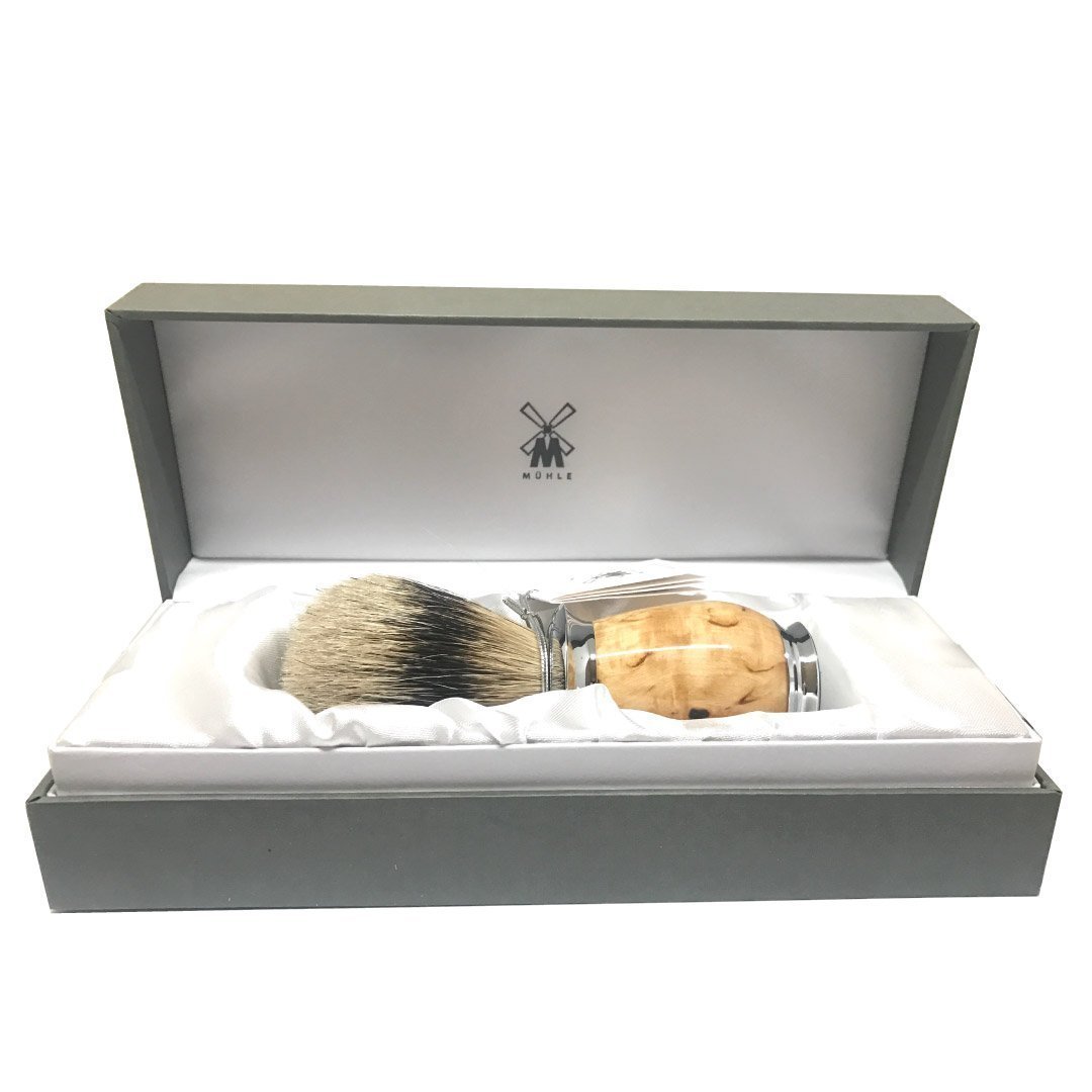 Mühle Purist Silvertip Badger - Brocha de afeitar con Karelian Masur Birch 091H55