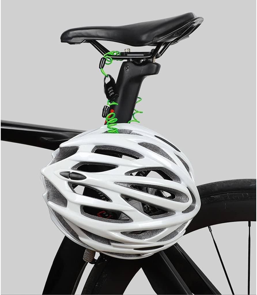 Helmet Lock 3 Digit Password Mini Portable Anti-Theft Bicycle Lock for Motorcycle Bicycle Scooter Cable Lock (Color : Green, Size : 1.5m) (Red 1.5m)