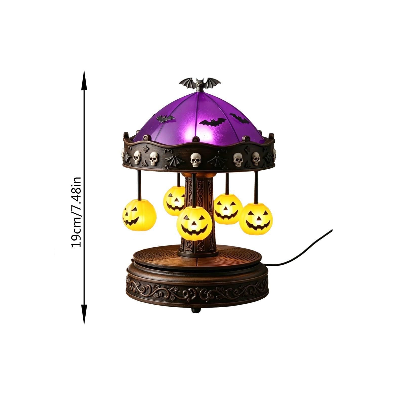 2026 - Lampada notturna decorativa per Halloween, per feste a tema, illuminazione a LED, lampada da tavolo decorativa in resina, accessorio per la casa spaventoso, luce suggestiva per camera da letto