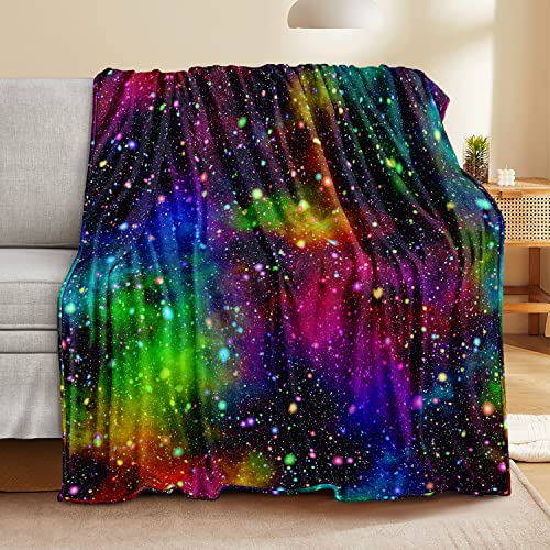 Blue Galaxy Throw Blanket For Couch Galaxy Space Blanket For Kids Boys Ultra Soft Lightweight Warm Flannel Plush Throw Fuzzy Blanket For Sofa Chair Travel (Blue,Throw(50"X60")) #TOP26