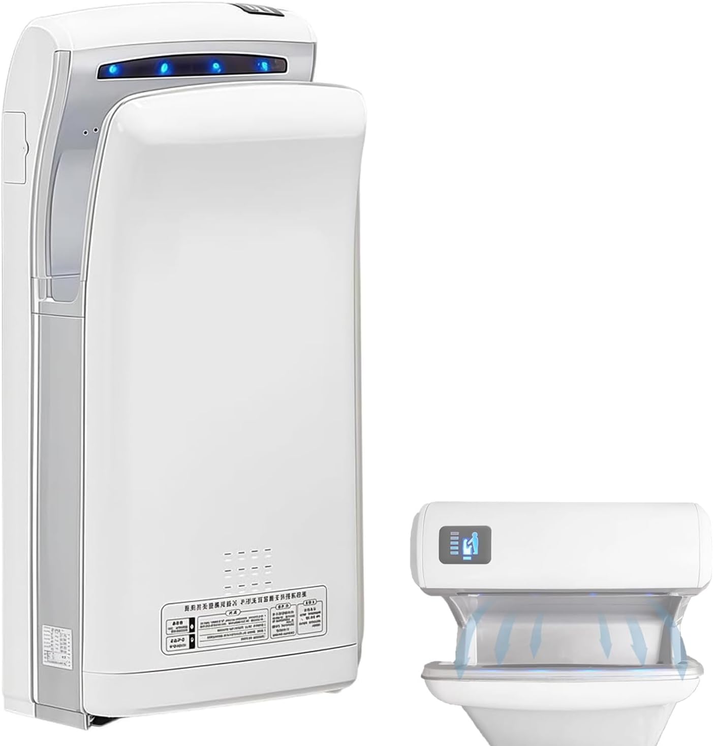 Commercial Hand Dryer, Vertical Automatic Induction with Dual-sided Air Outlet, HEPA Filter Warm Wind, High Speed Jet Air Motor for Household Bathroom