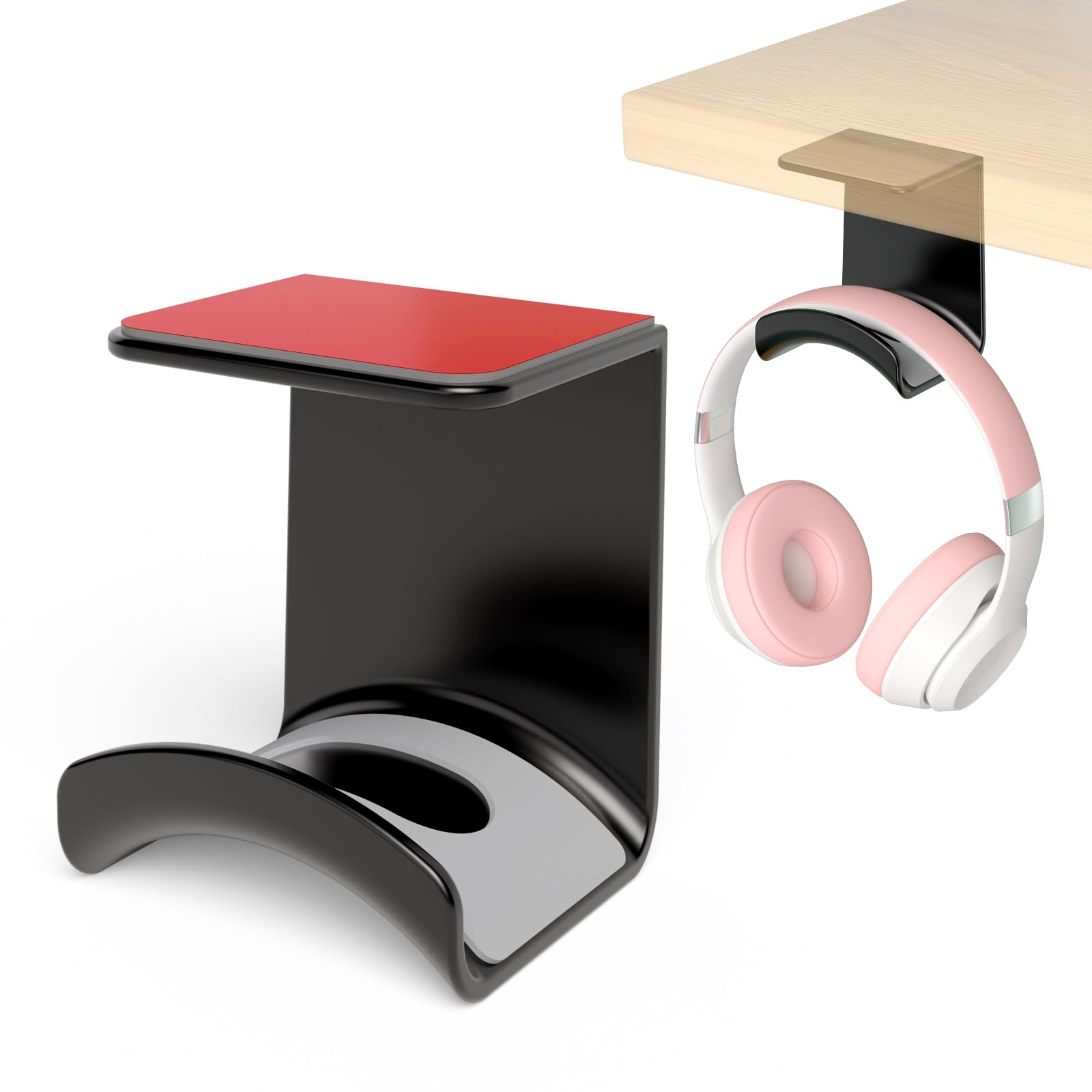 Game Headphone Stand for Desk Mini Headphone Hanger Holder with Strong  Adhesive Game Headset Stand Headphone Holder-Under Desk…