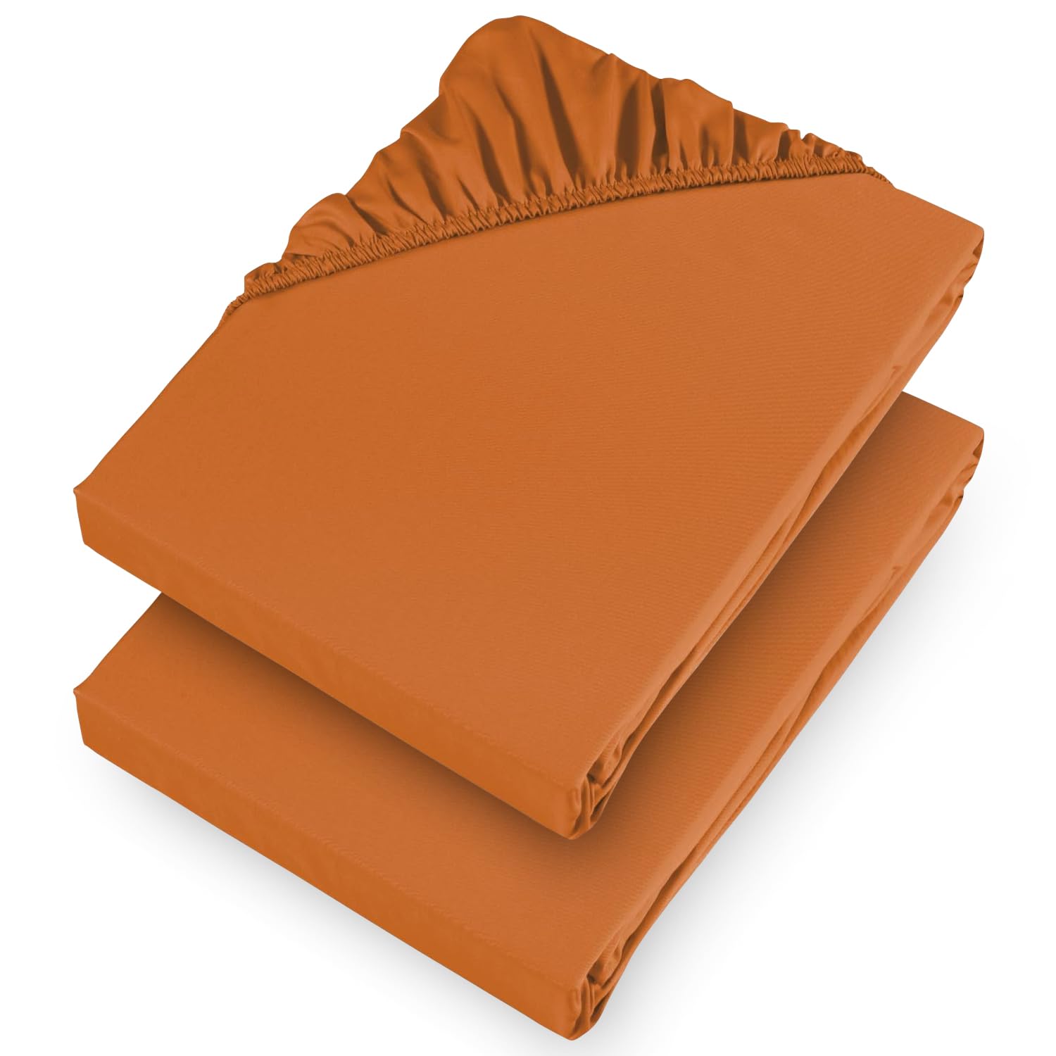 Aspire Homeware Single Fitted Sheet 2 Pack 25 Cm Deep Pocket 10 Inch Rust Bed Sheets - Soft & Breathable Fitted Bedsheet Brushed Microfiber Shrinkage and Fade Resistant Bottom Sheet — image 1