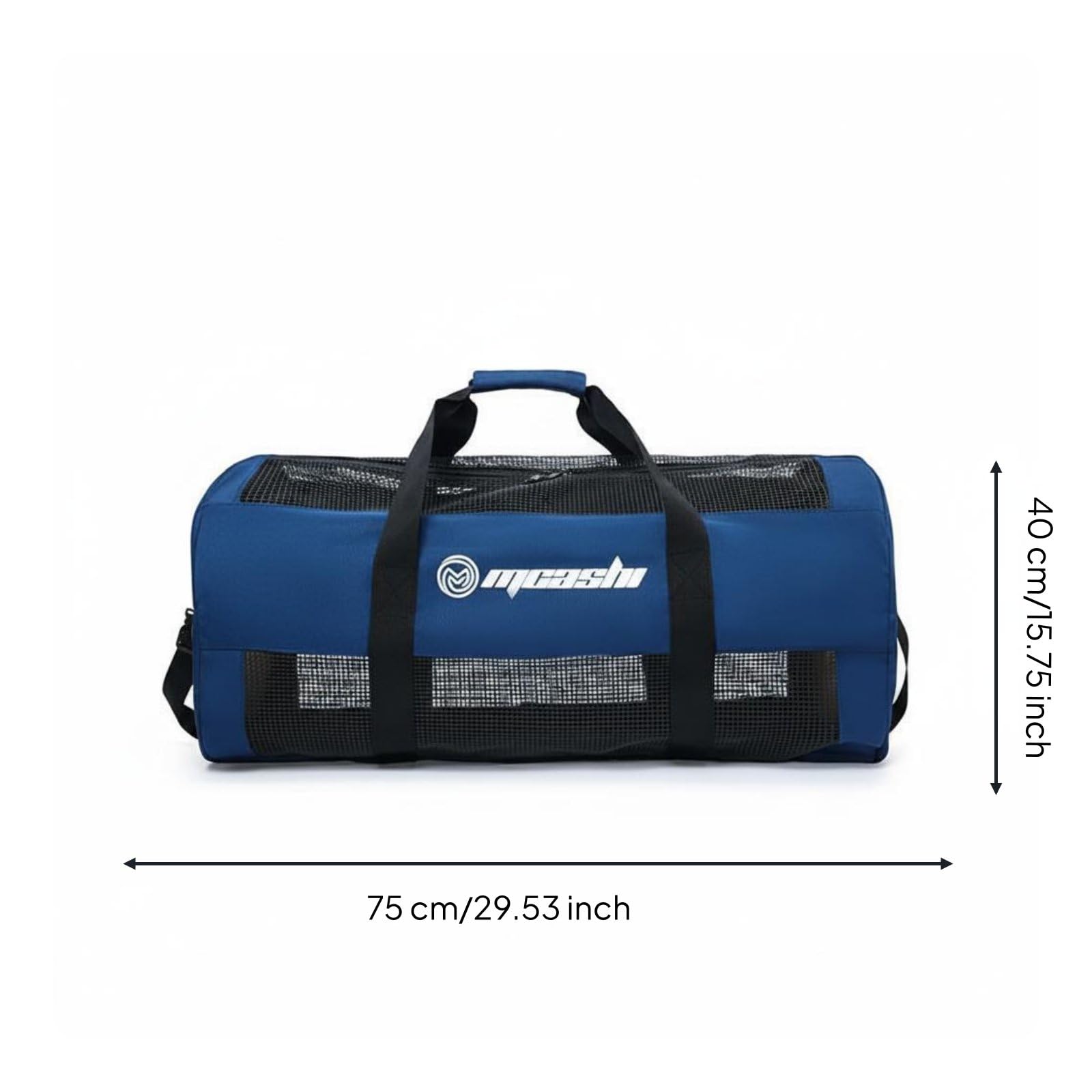 TISHITA Sac Filet de Plongée 60L Sac Équipement Nage Libre Sac Transport Maille Respirante Sac Séparation Affaires Humides en Polyester TPU Durable Adapté à Bateau Plage, Array, Bleu, 60L