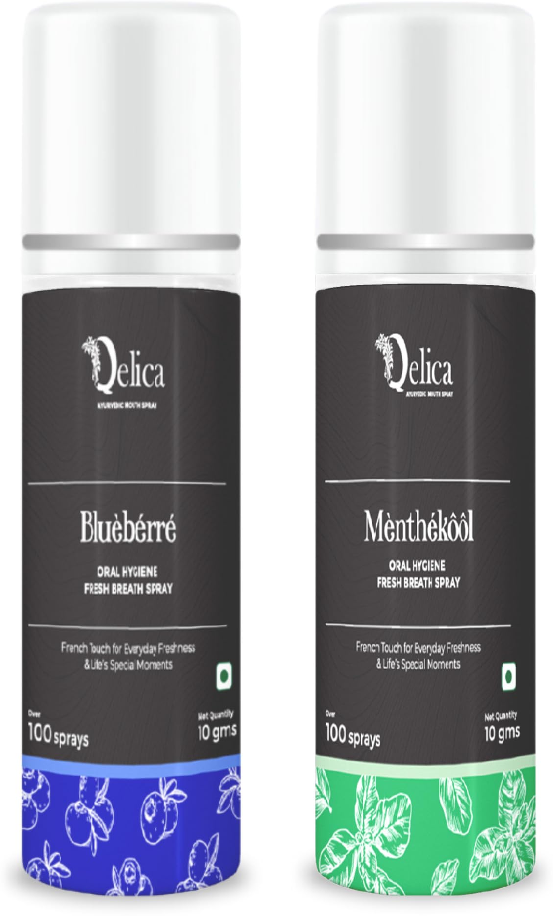 Qelica Blueberre & Menthekool French Touch Special Instant Mouth Freshener Spray Combo, For Kissing Couple, Fresh & Bad Breath, Everyday Long Lasting Freshness 100+ Spray (20 gram) (B0CW3TWZX2) Amazon Price History, Amazon Price Tracker