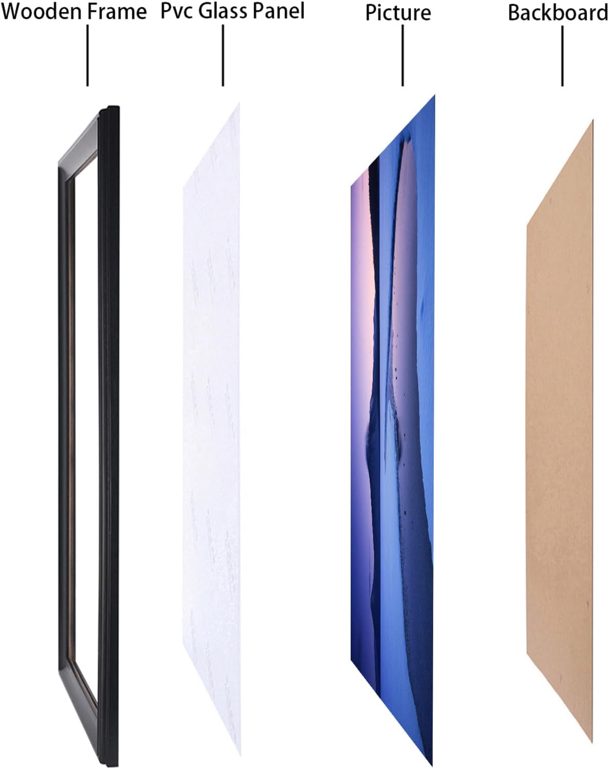 16x27 inch Picture Frame Solid Wood Black,Suitable for Panoramic Photo Frame/Posters/Painting/Group Photo/Puzzle (A23B1627)