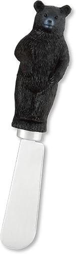 Miniatura 2 de Supreme Housewares Black Bear - Esparcidores de queso pintados a mano, mangos de resina con cuchillas de acero inoxidable para untar queso crema,