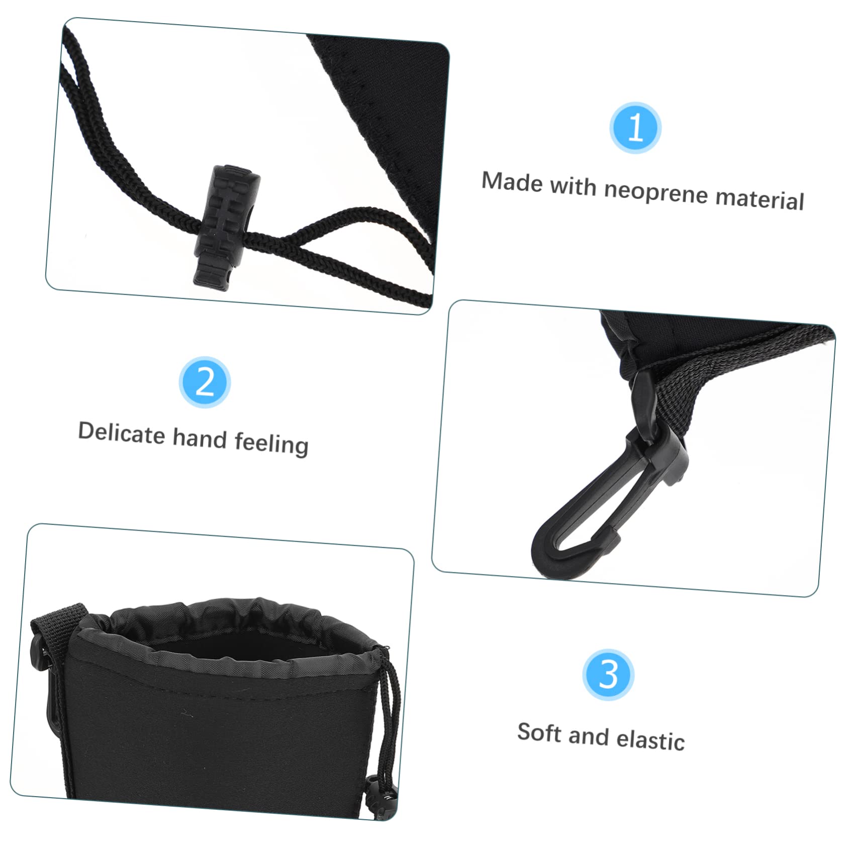 Gadpiparty Torba na obiektyw aparatu Wish Lens Pouch etui na obiektyw aparatu fotograficznego Wide Machine obiektyw aparatu torba do przechowywania obiektywu aparatu akcesoria czarna, czarny