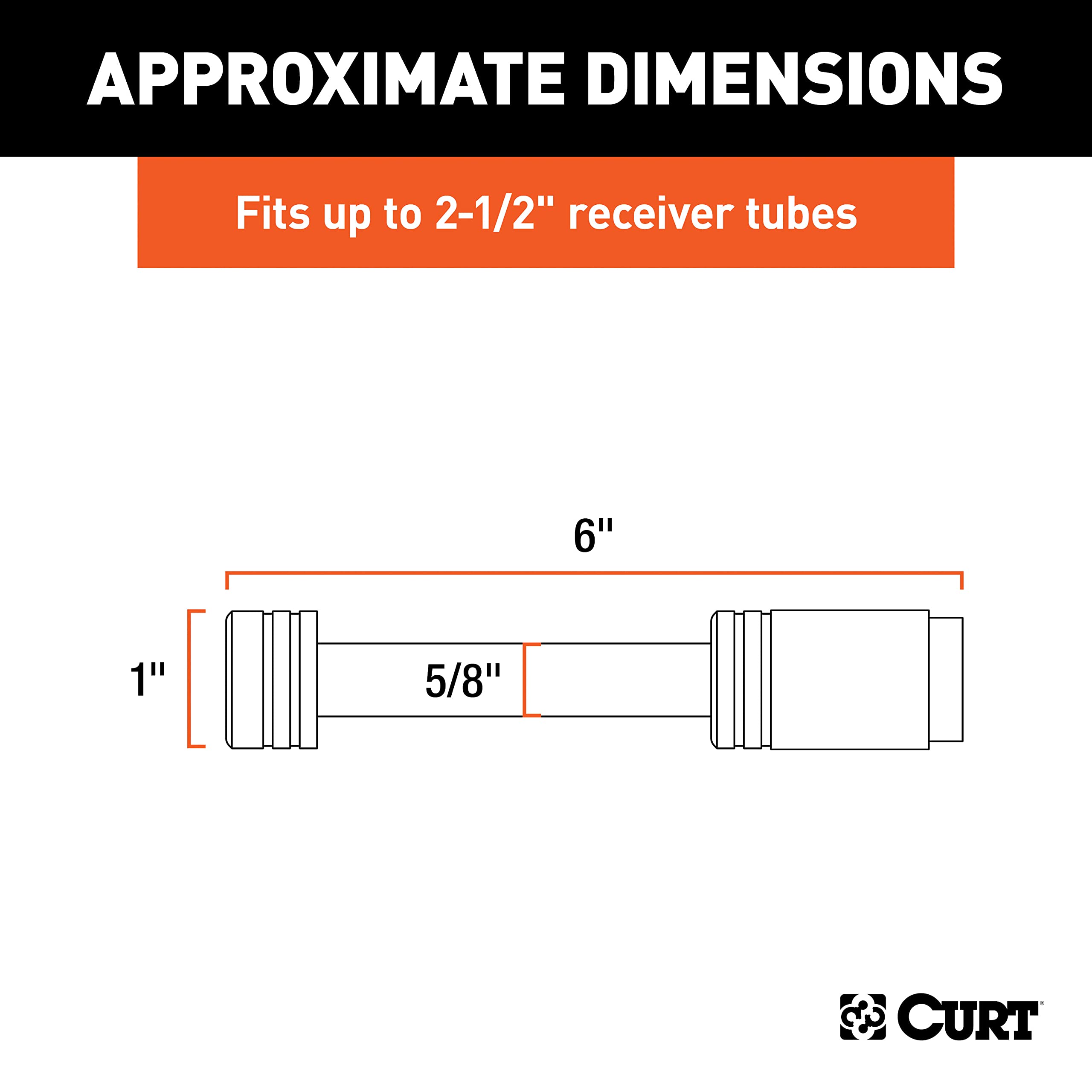 CURT 23528 - Cerradura de Enganche de Remolque, diámetro de Pasador de 5/8 Pulgadas, se Adapta a Receptor de 2 o 2-1/2 Pulgadas