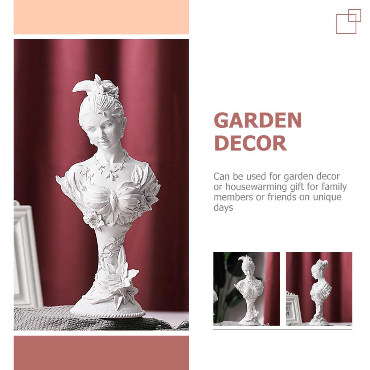 Luxshiny Dekorative Gartengöttinnen Skulptur aus Harz Zierliche Weibliche Figur für Schreibtisch und Wohnraumdekoration Kreative Kunstharz Statue als Geschenk