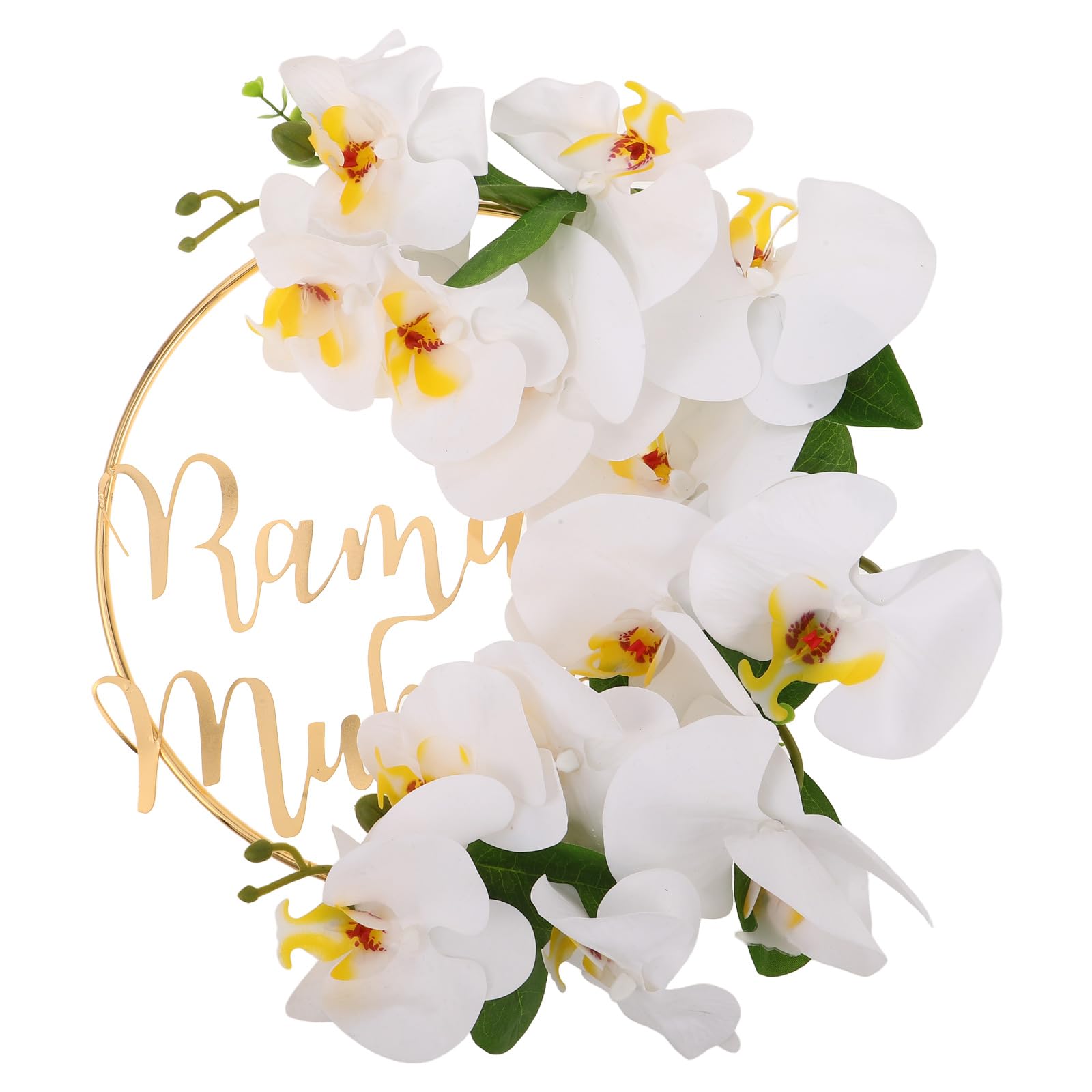 Couronne de porte Ramadan tissu soie blanc suspendue fête traditionnelle