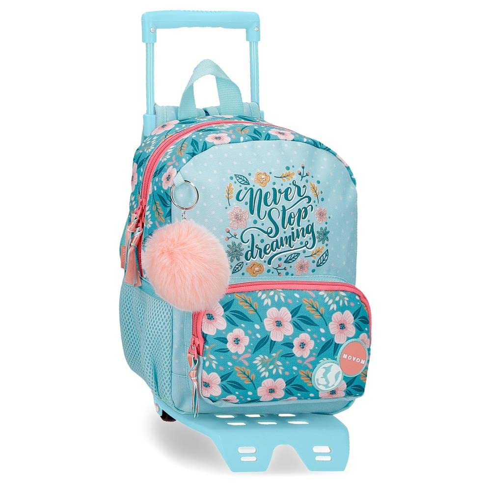 MOVOM Never Stop Dreaming Mochila Preescolar con Carro Azul 23x28x10 cms Poliéster 6,44L