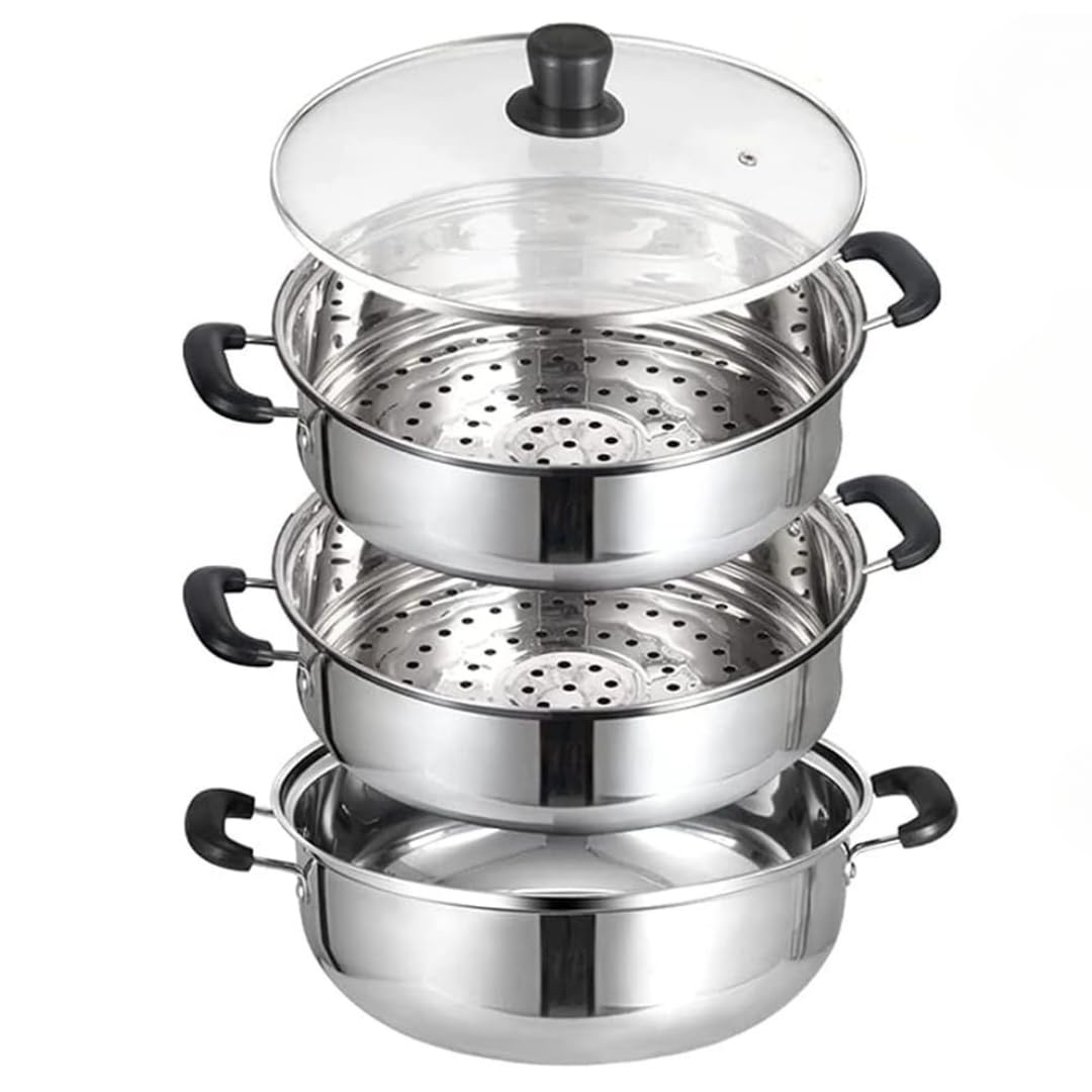 Amazon | Yertelon 蒸しもの鍋 蒸し鍋 二段 三段 蒸し器 複数サイズ