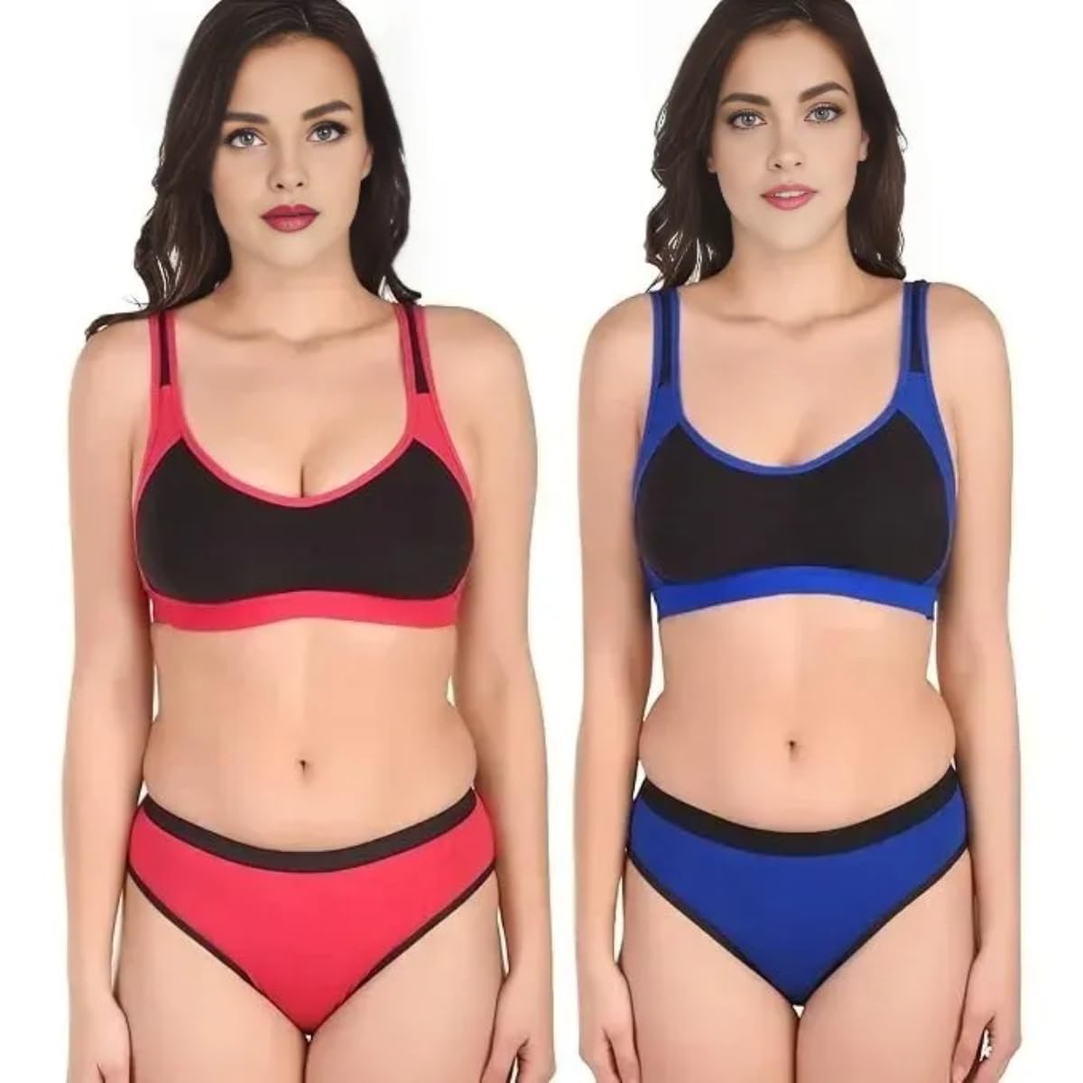 Cotton Sports Bra Panty Set | Women Innerwear | Workout & Yoga Bra Panty Set-image-27