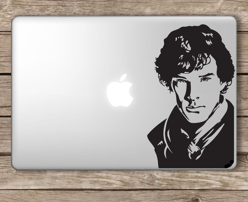 Sherlock Holmes Laptop Vinyl Sticker (Black)
