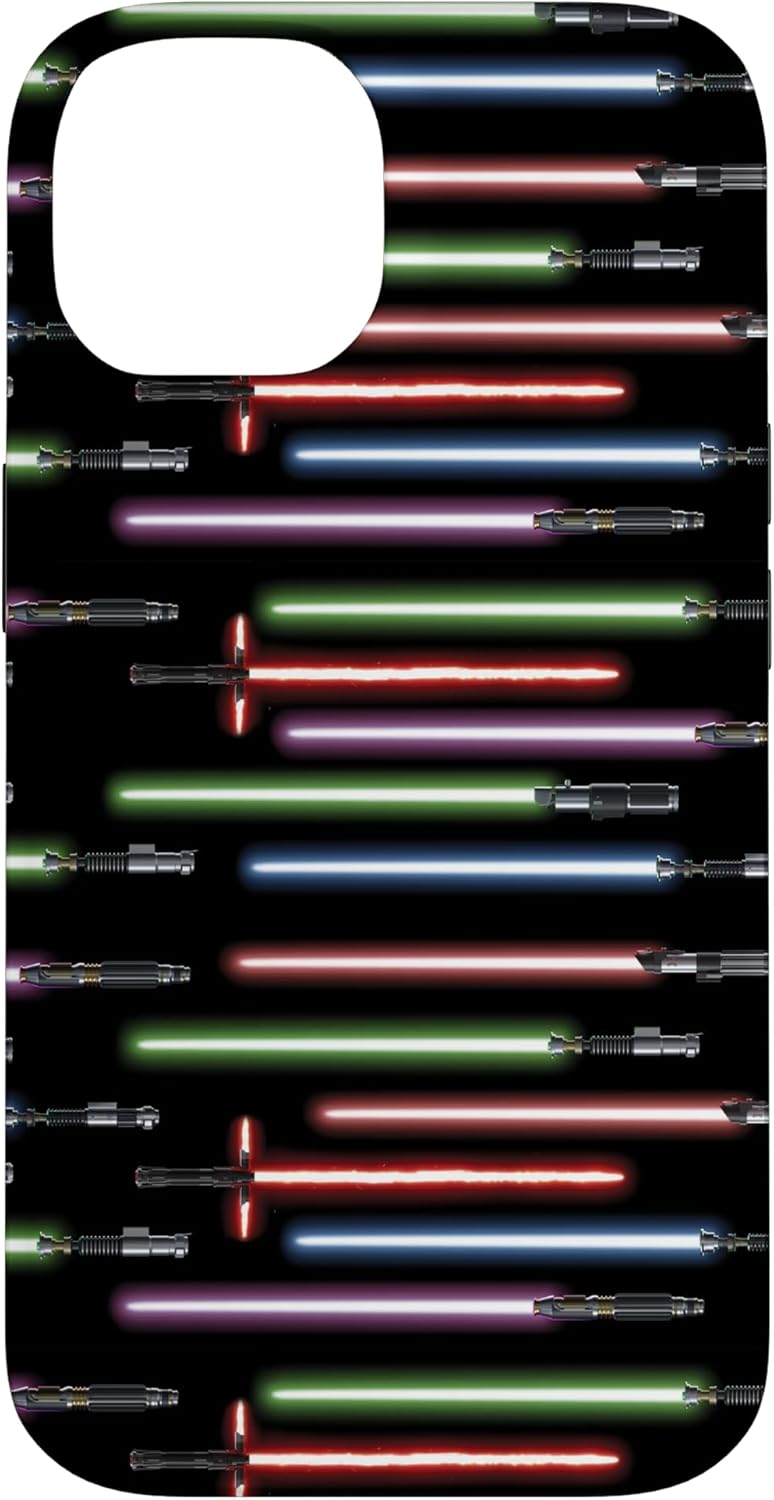 iPhone 16 Plus Star Wars Lightsabers Print Neon Case