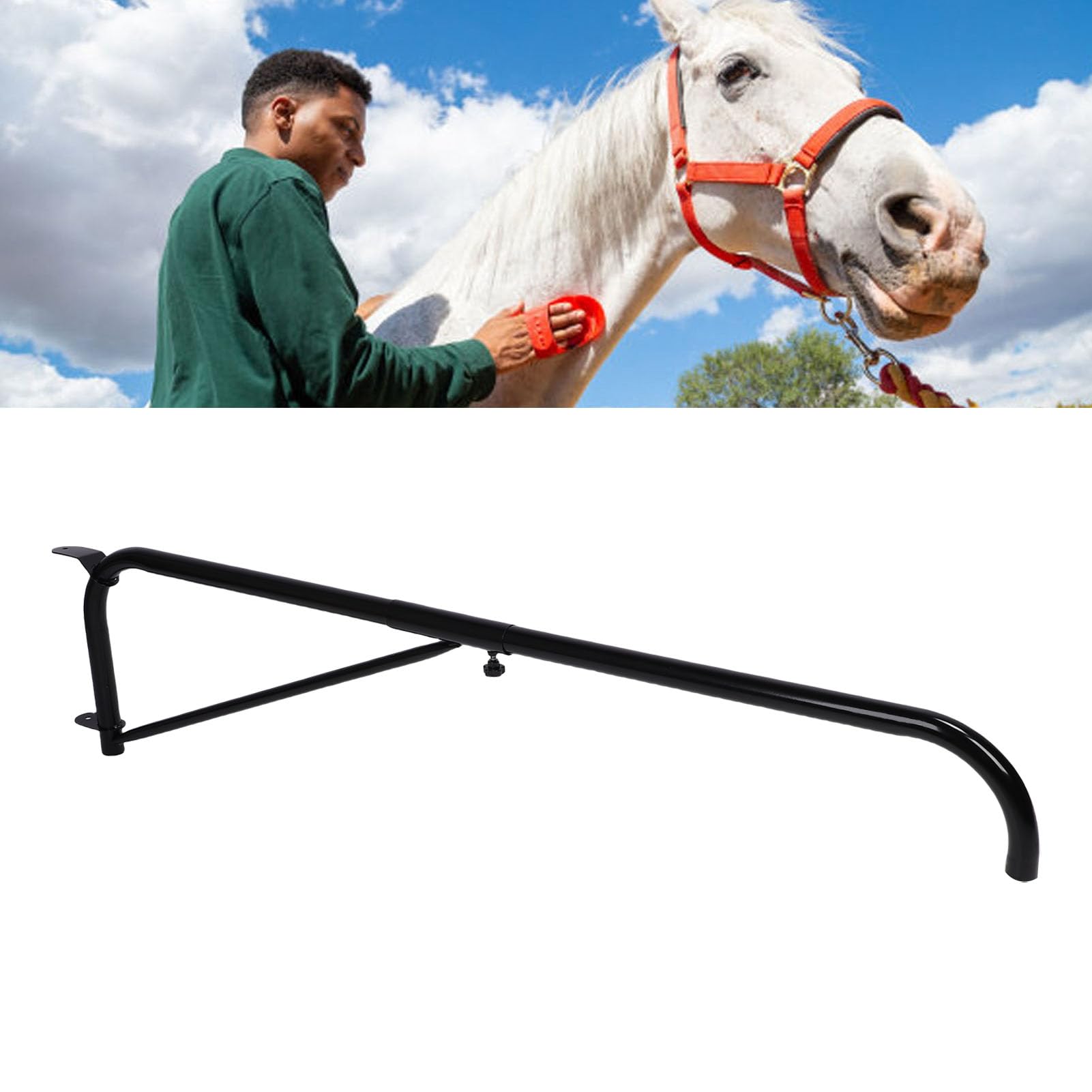 VGEBY Braccio Lavaggio Cavalli, Supporto Tubo Irrigazione Montato Parete in Lega Ferro, Lunghezza 163,8 cm per Equini
