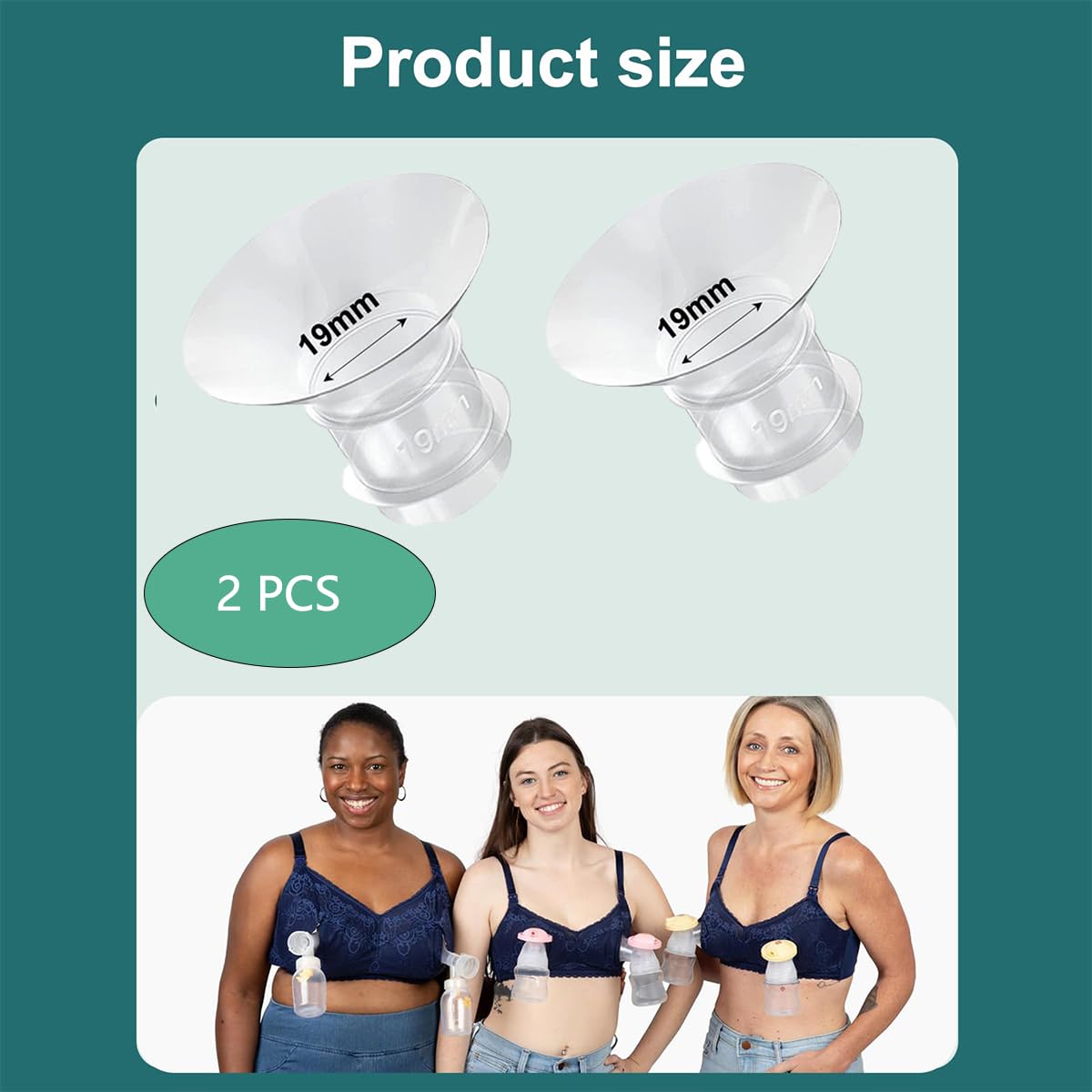 Parts for Spectra Breast Pump, 2 Pcs Breast Pump, Suitable for Medela Milk Pump for Breastfeeding Inserts Accessory, Items for Pregnant Woman, 19mm - Image 2 thumbnail