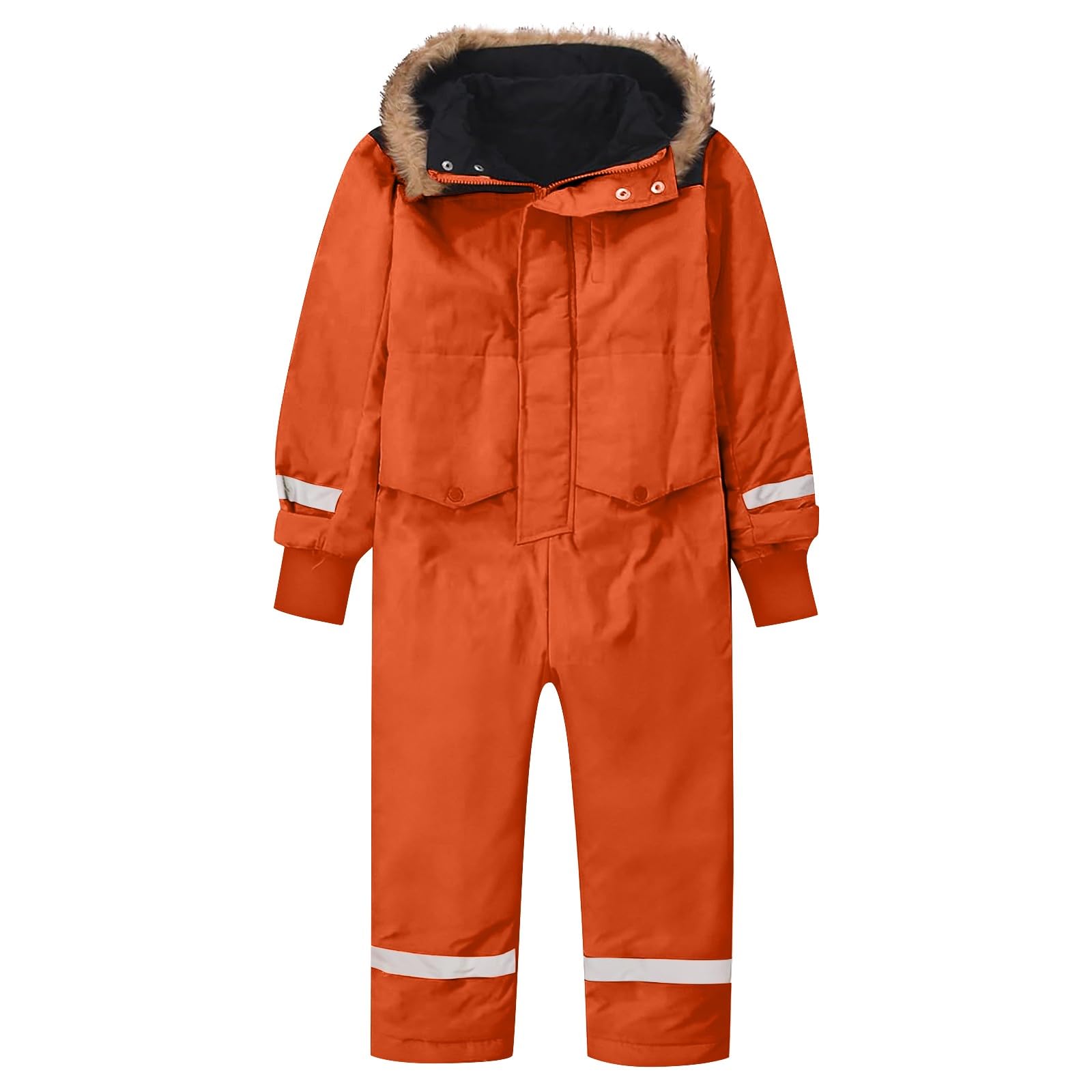 Tuta da sci per bambini, termica, invernale, calda, antivento, impermeabile, morbida, casual, con cappuccio e strisce riflettenti