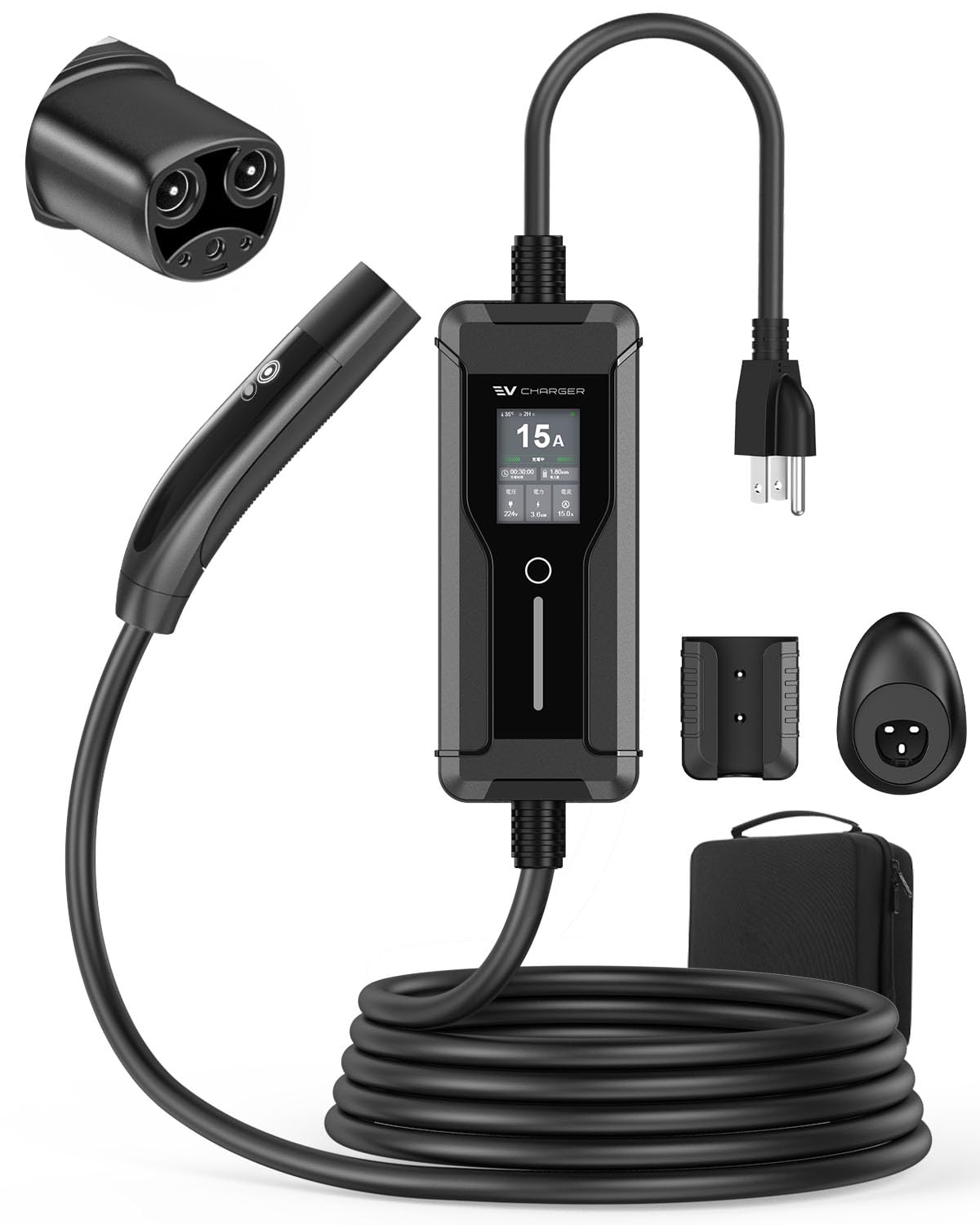 Amazon.co.jp: Qkcabo テスラ規格 100V EV充電器 電気自動車 EV充電