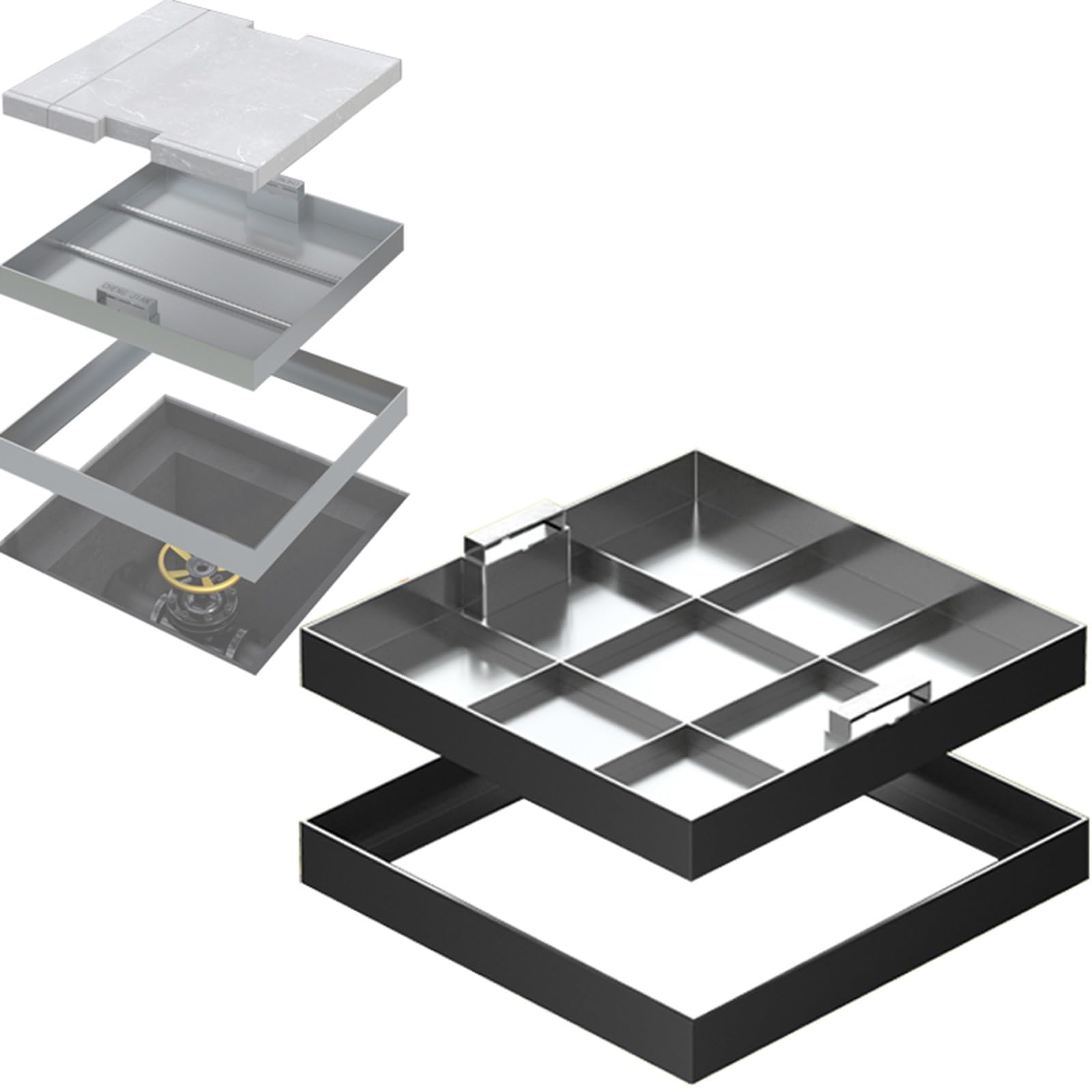 Cubierta para pozo de sumidero de exterior de 800 x 800 mm, 600 x 600 mm, 450 x 600 mm, 700 x 700 mm, 1000 x 1000 mm, 50 x 50 cm, diseño profundo duradero para soluciones de drenaje
