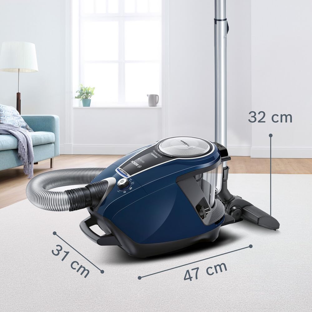 Bosch Sprzęt AGD, odkurzacz bezworkowy, GS70, cichy 68 DB, wydajny, nocny niebieski, BGS7RCL