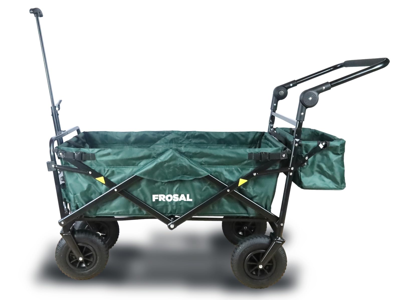 Bollerwagen Nick PRO Braun Faltbar Mit Schiebegriff Dach
