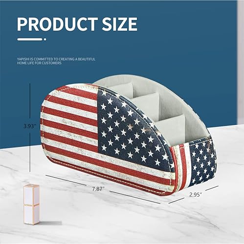 Miniatura 3 de Soporte de control remoto de piel sintética para TV, organizador para mesa, 5 compartimentos, organizador de mesita de noche para accesorios de