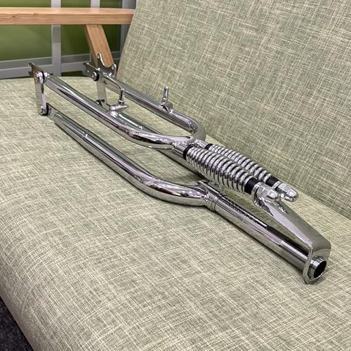 AUTES 26\" Springer Fork 1\" Threaded Bicycle Fork, Cruiser Chopper Bike Dual Spring Classical Fork (Chromed) - Thumbnail 3